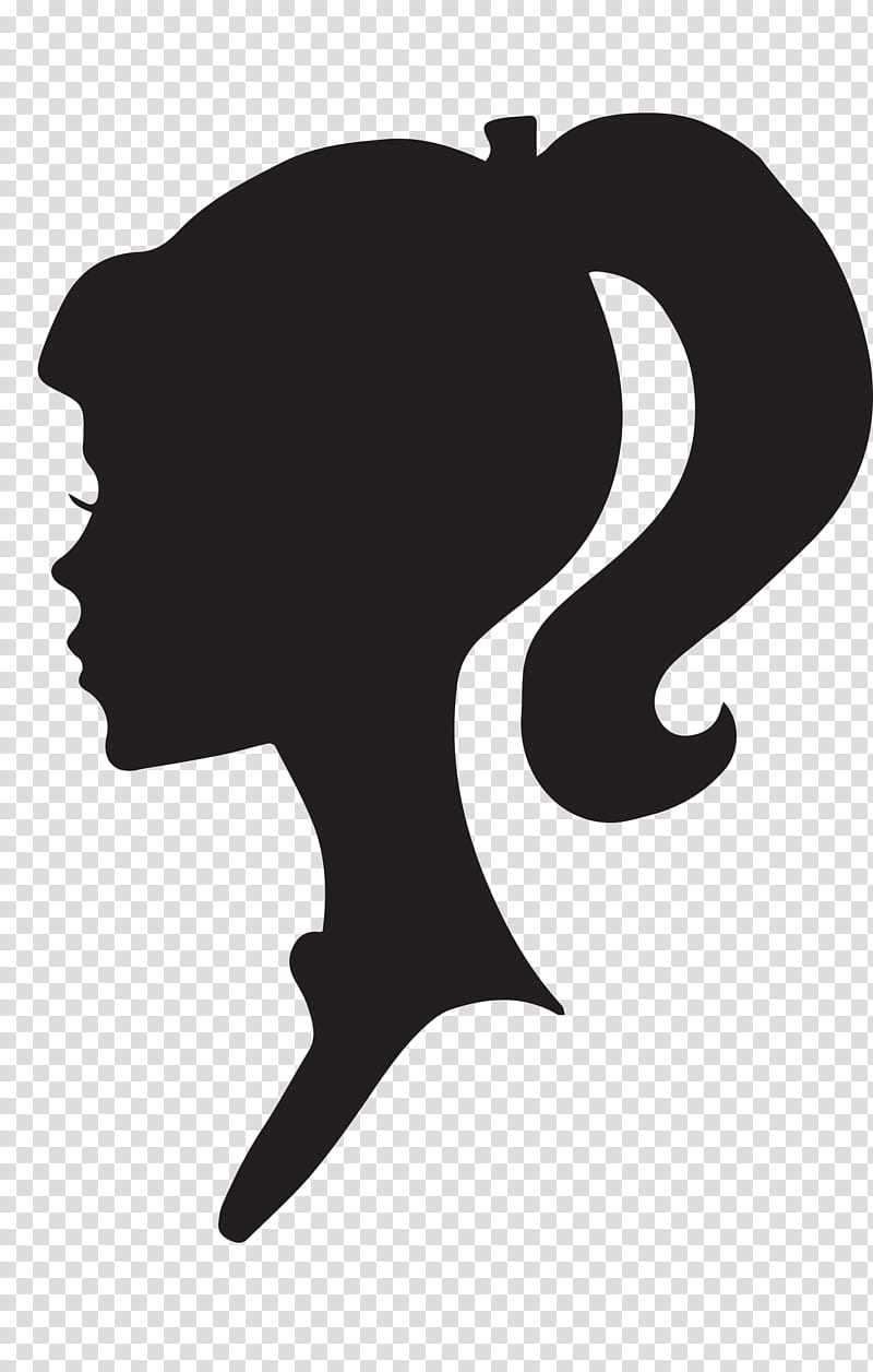 Female Silhouette Profile, Barbie logo transparent background PNG clipart