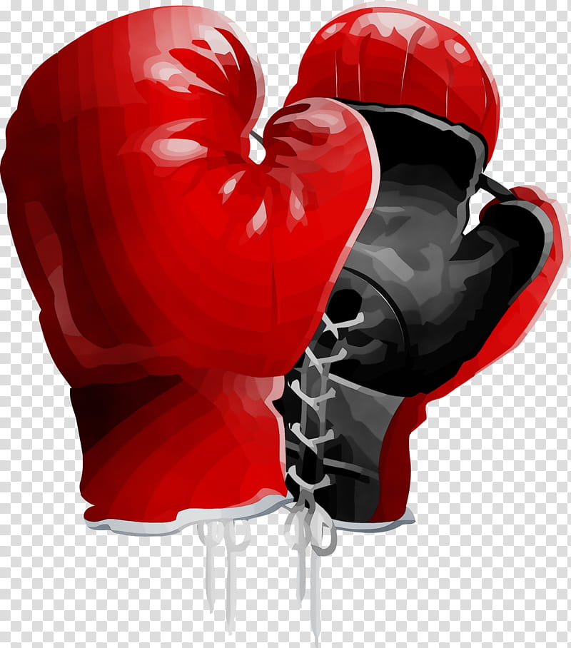 Boxing glove, Boxing Day, Watercolor, Paint, Wet Ink, Red, Boxing Equipment, Heart transparent background PNG clipart