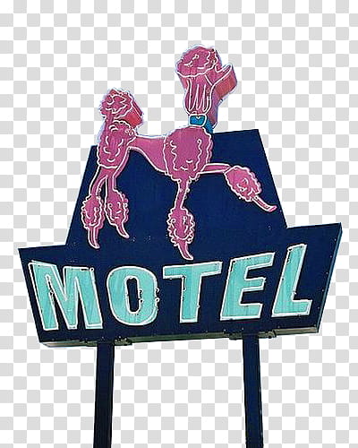 Sign s, blue and pink motel signage transparent background PNG clipart