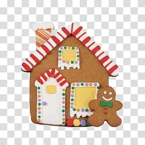 Christmas Items I, brown house cookie transparent background PNG clipart