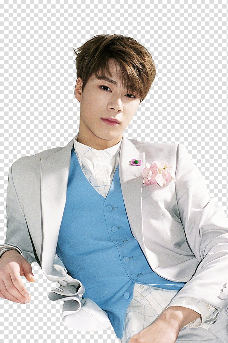 ASTRO Winter Dream, man wearing white suit jacket transparent background PNG clipart