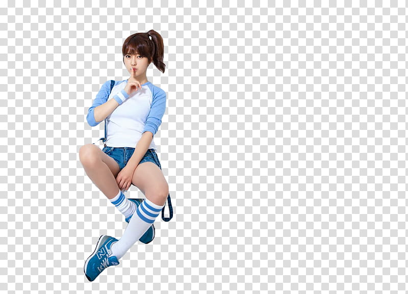 Bomi Ulzzang, sitting woman doing a silence gesture transparent background PNG clipart