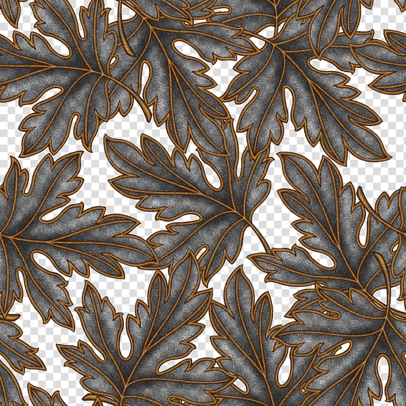 Leaves Pattern, white and gray floral textile transparent background PNG clipart