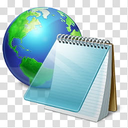 DeskMundo Live Icons, worldnotepad, planet earth and notebook art\ transparent background PNG clipart