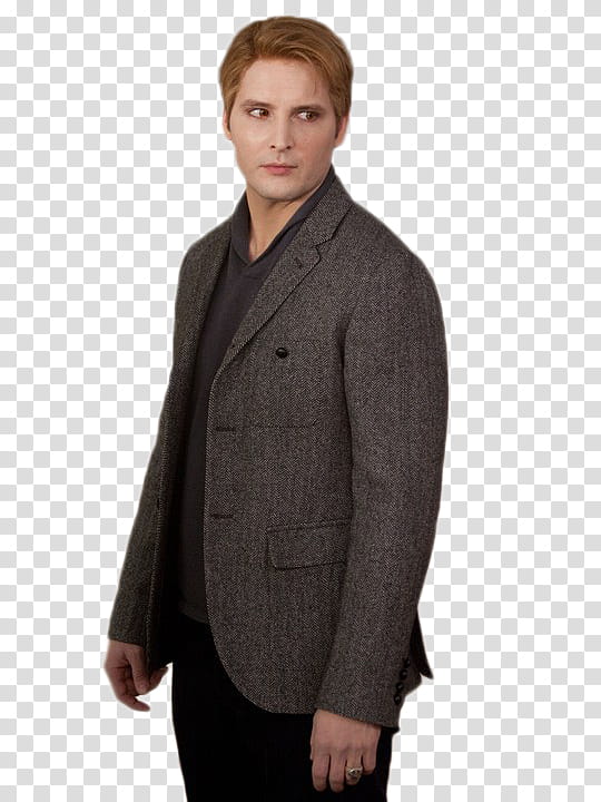 Carlisle Cullen, man wearing gray blazer transparent background PNG clipart
