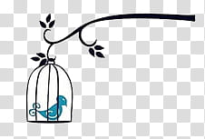 , bird in cage hanging on tree transparent background PNG clipart