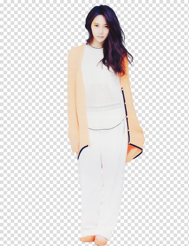 Render  Krystal Jung F x, woman in white shirt and pants transparent background PNG clipart