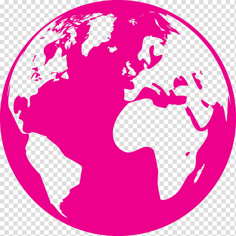Earth, World, Globe, World Map, Goode Homolosine Projection, Pink, Magenta, Circle transparent background PNG clipart