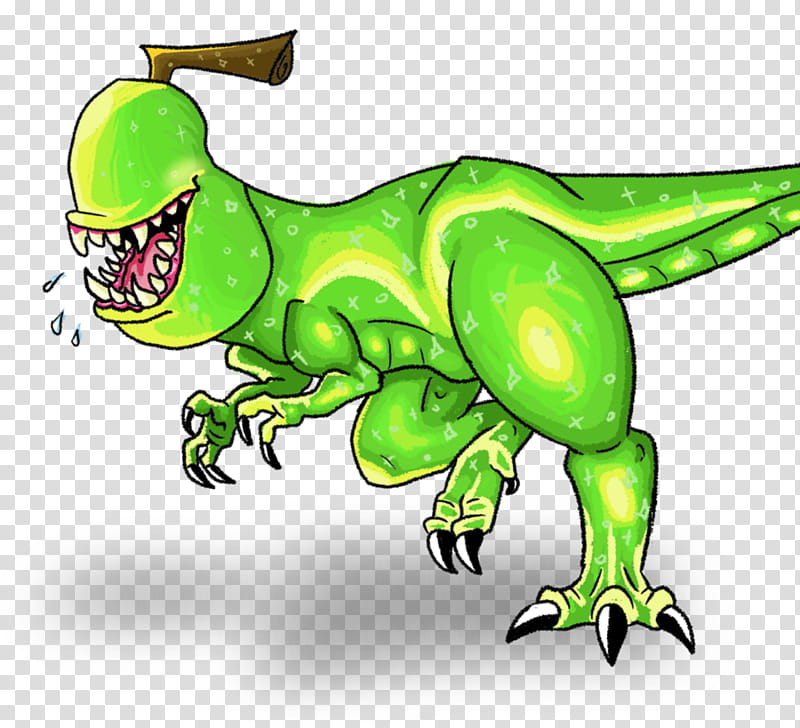 Dinosaur, Tyrannosaurus, Amphibians, Cartoon, Character, Green, Lizard, Claw transparent background PNG clipart