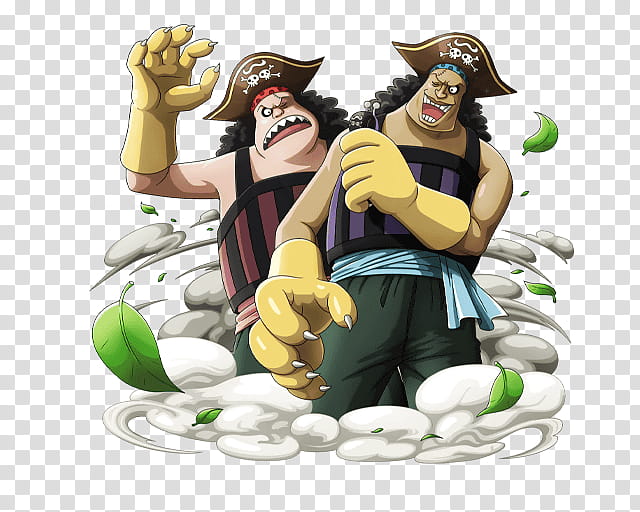 Decalvan Brothers of WhiteBeard Pirates, two One Piece characters transparent background PNG clipart