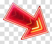 red and yellow right arrow LED sign transparent background PNG clipart