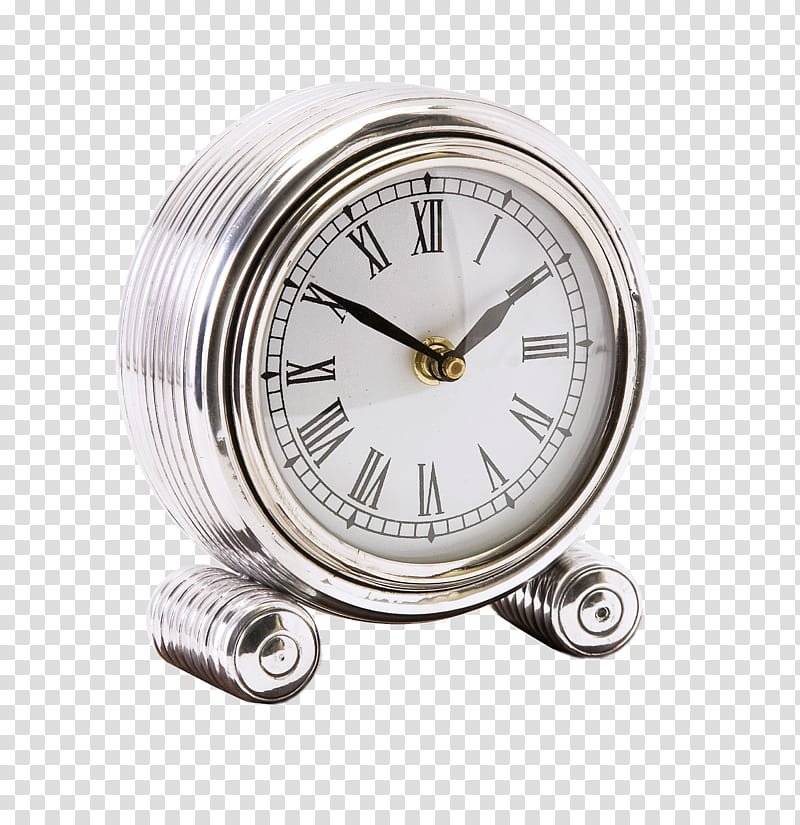 round silver-colored analog clock transparent background PNG clipart