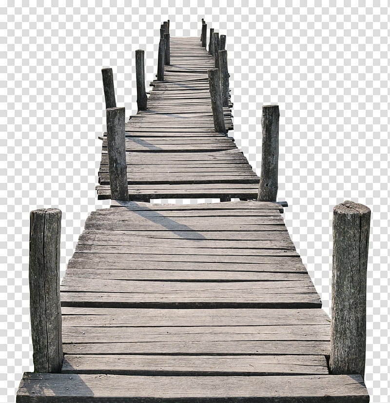 Wooden Bridge, gray wooden dock transparent background PNG clipart