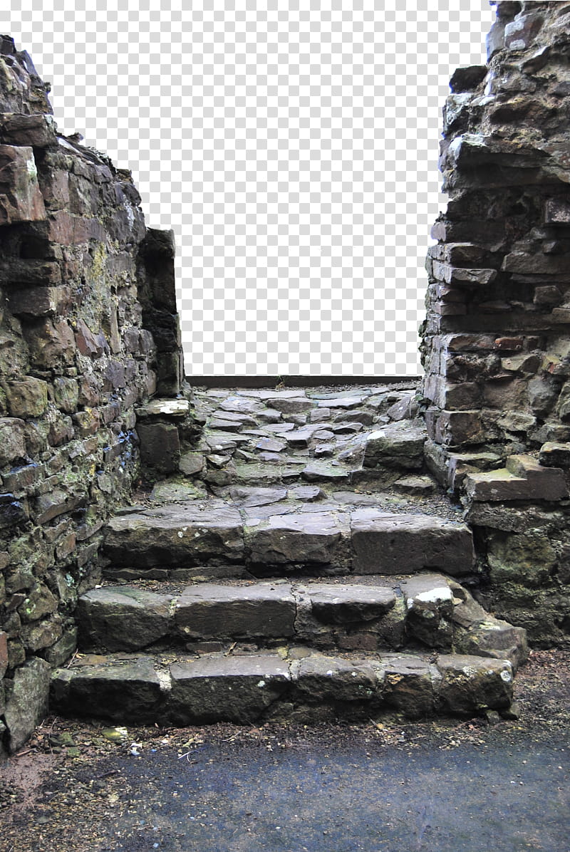 Stone Steps, gray concrete steps between walls transparent background PNG clipart