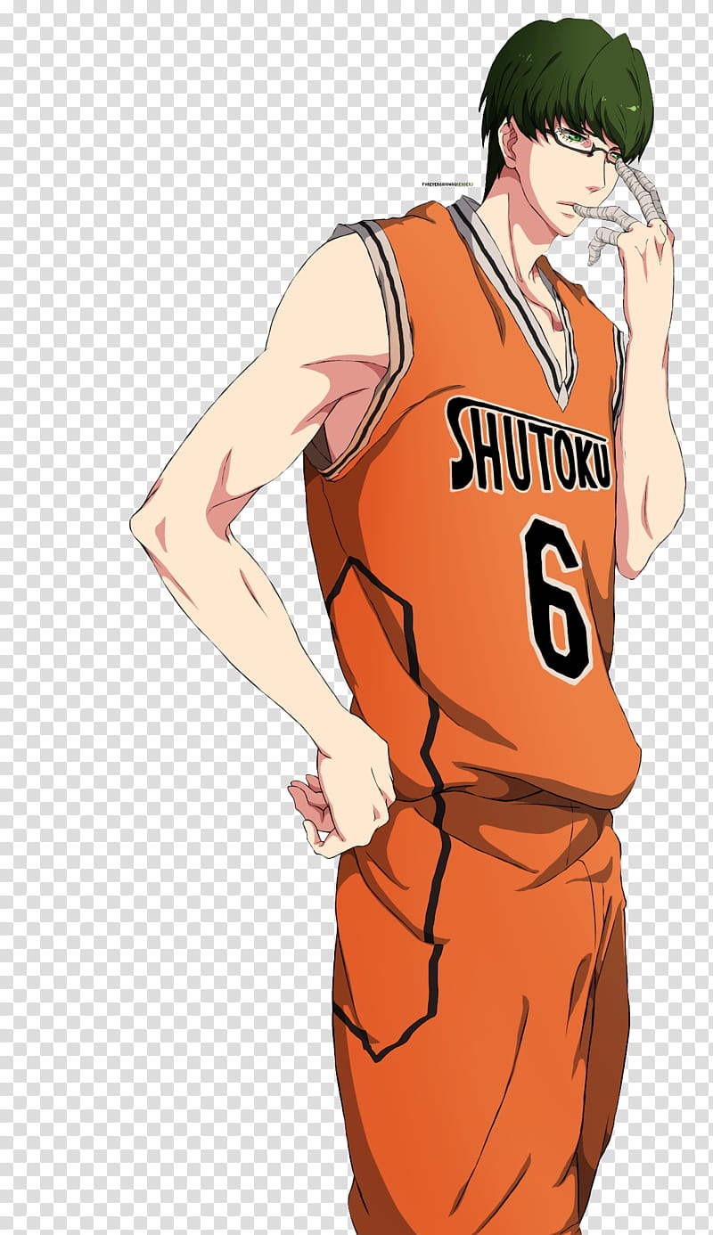 Kuroko No Basket Shintaro Midorima Render, orange Shutoku  basketball player anime illustration transparent background PNG clipart