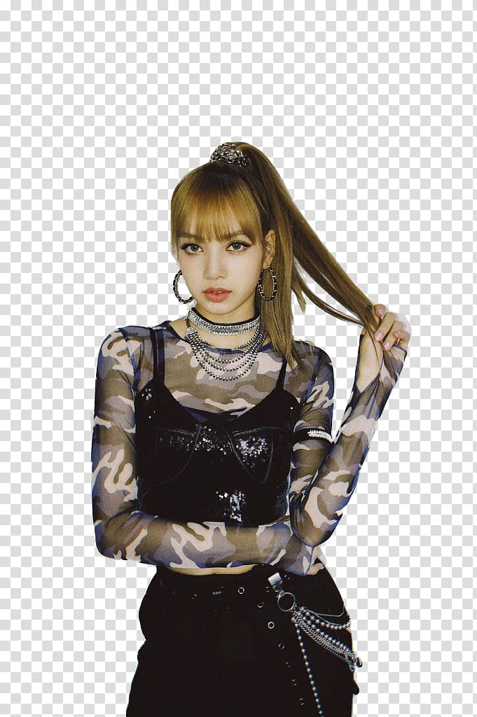 Lisa BLACKPINK, woman holding her hair transparent background PNG clipart