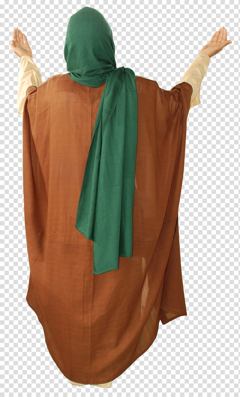 Arab old style clothes , woman wearing brown and white dress transparent background PNG clipart