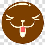 Caritas face, round brown laughing character illustration transparent background PNG clipart