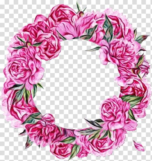 Watercolor Flower Wreath, Floral Design, Peony, Watercolor Painting, Garland, Cut Flowers, Pink Flowers, Rose transparent background PNG clipart