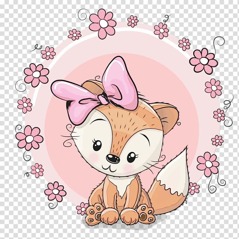 cartoon pink puppy chihuahua, Watercolor, Paint, Wet Ink, Cartoon, Fawn, Kitten transparent background PNG clipart