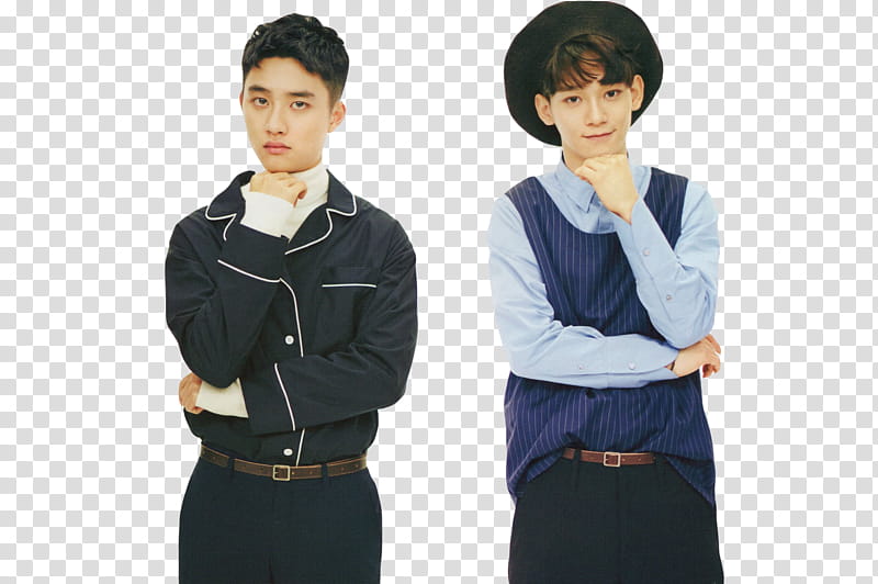 EXO , two men wearing clothes transparent background PNG clipart