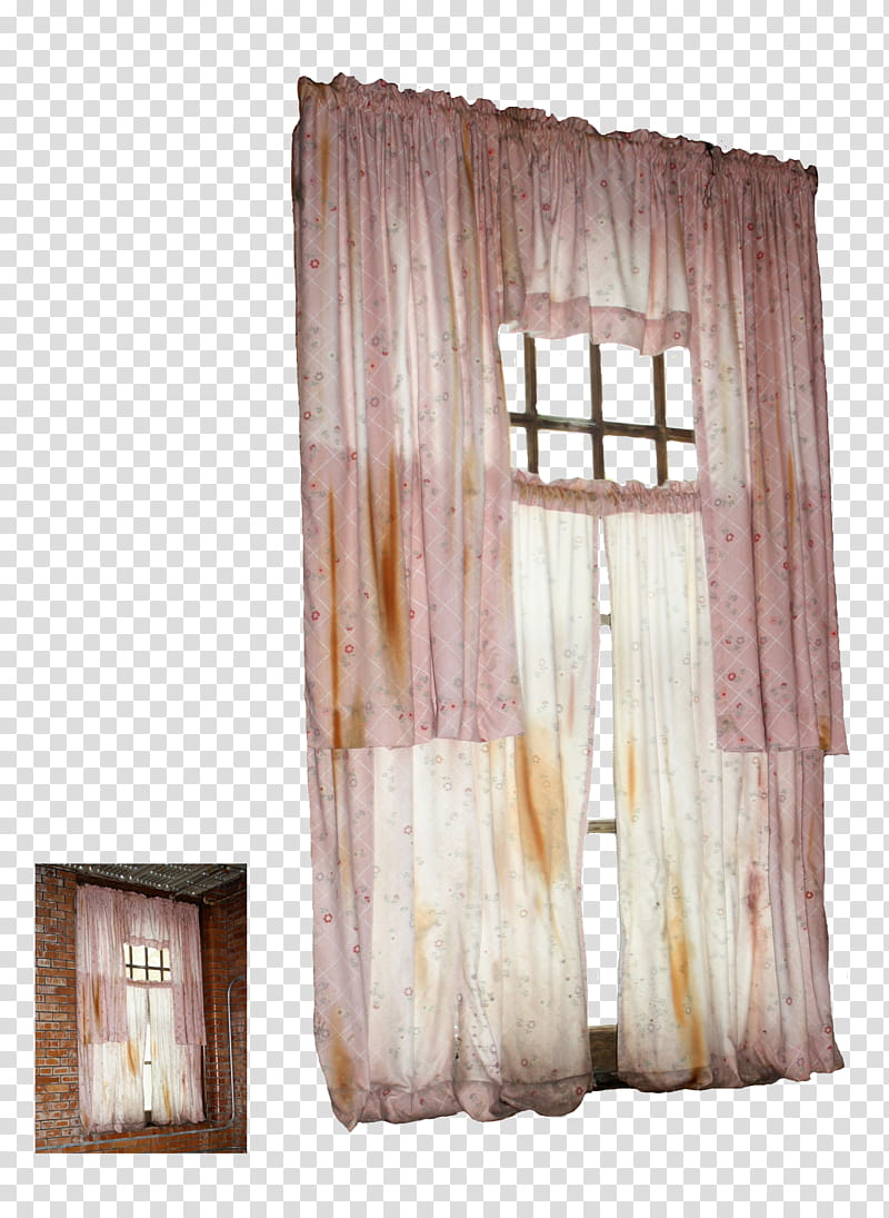 Rotting Curtains, pink window curtain transparent background PNG clipart