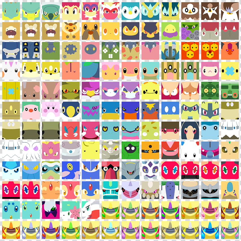 Free Pokemon Avatars Gen IV, Pokemon face collage transparent background PNG clipart