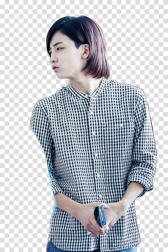 Jeonghan Seventeen, girl holding card transparent background PNG clipart