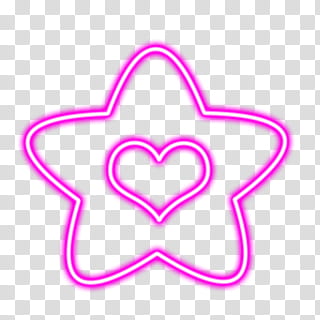 DELUCES NEON DE COLORES, pink star and heart neon illustration transparent background PNG clipart