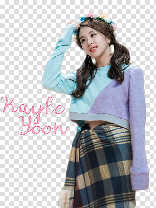 Chaeyoung Twice, women's purple and teal sweater transparent background PNG clipart