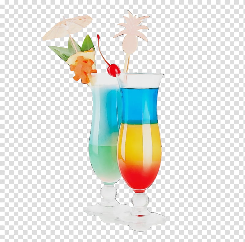 Rainbow Watercolor, Paint, Wet Ink, Cocktail, Blue Hawaii, Cocktail Garnish, Margarita, Nonalcoholic Drink transparent background PNG clipart