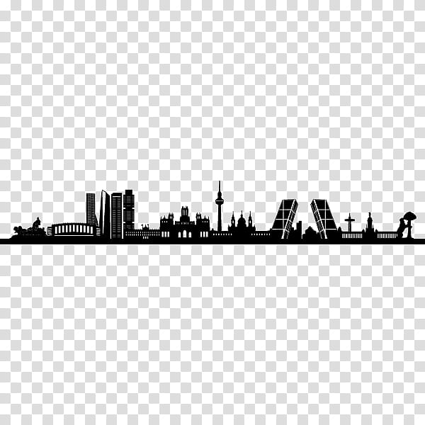 City Skyline Silhouette Madrid Mexico City Latar Langit Tattoo  Phonograph Record Drawing Panoramic transparent background PNG clipart   HiClipart
