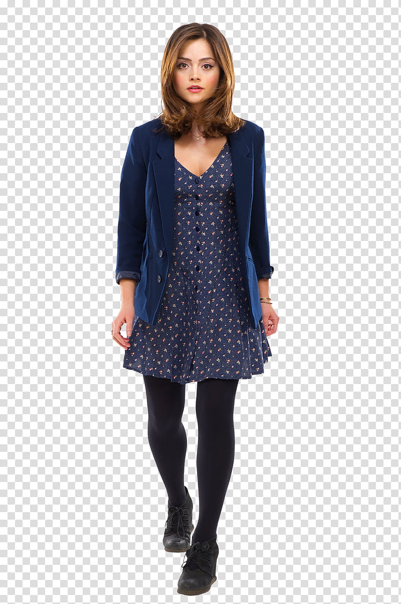 Clara Oswald Series  , woman in blue top standing transparent background PNG clipart