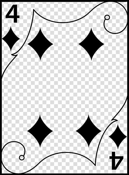 Four of diamonds playing card transparent background PNG clipart