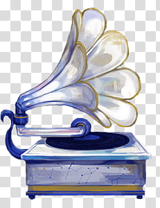 , white and blue gramophone art transparent background PNG clipart