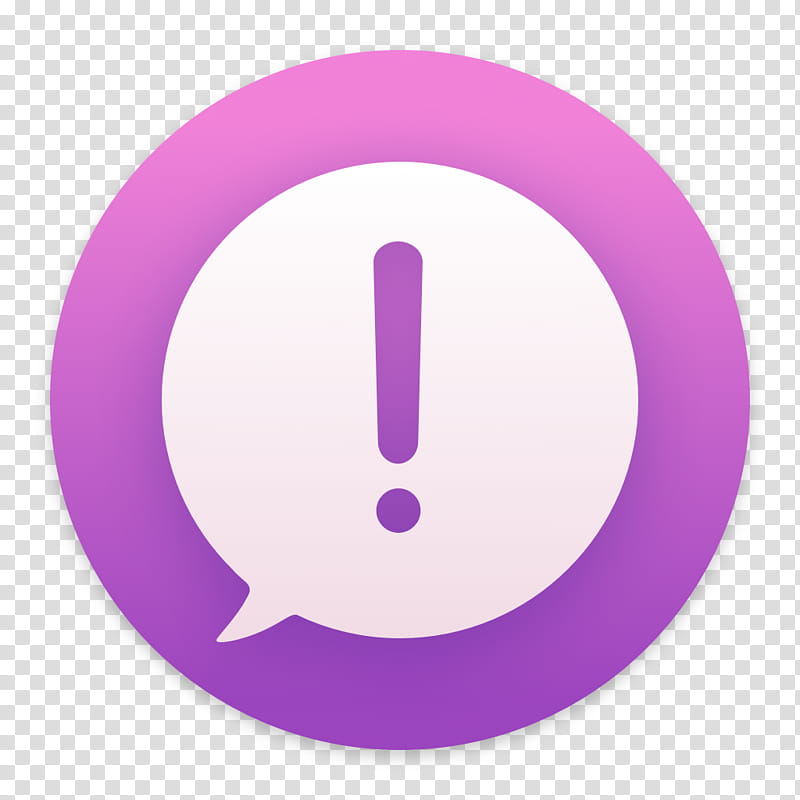 Clay OS  A macOS Icon, Feedback Assistant, purple and white message icon transparent background PNG clipart