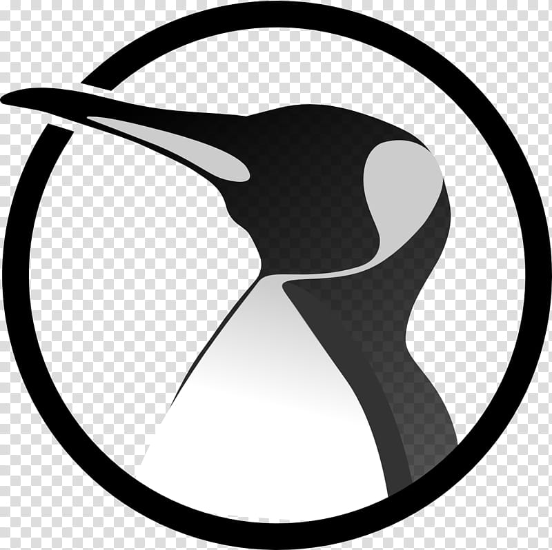 Tux Linux Logo Circle BW, black and white bird logo transparent background PNG clipart