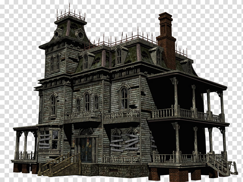 Haunted House , black and brown house transparent background PNG clipart