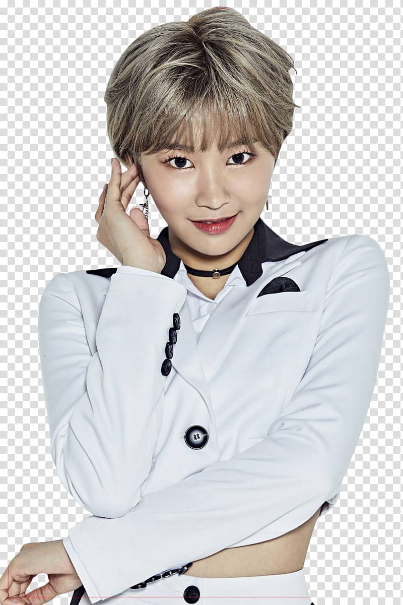 MOMOLAND GREAT , woman wearing white blazer transparent background PNG clipart
