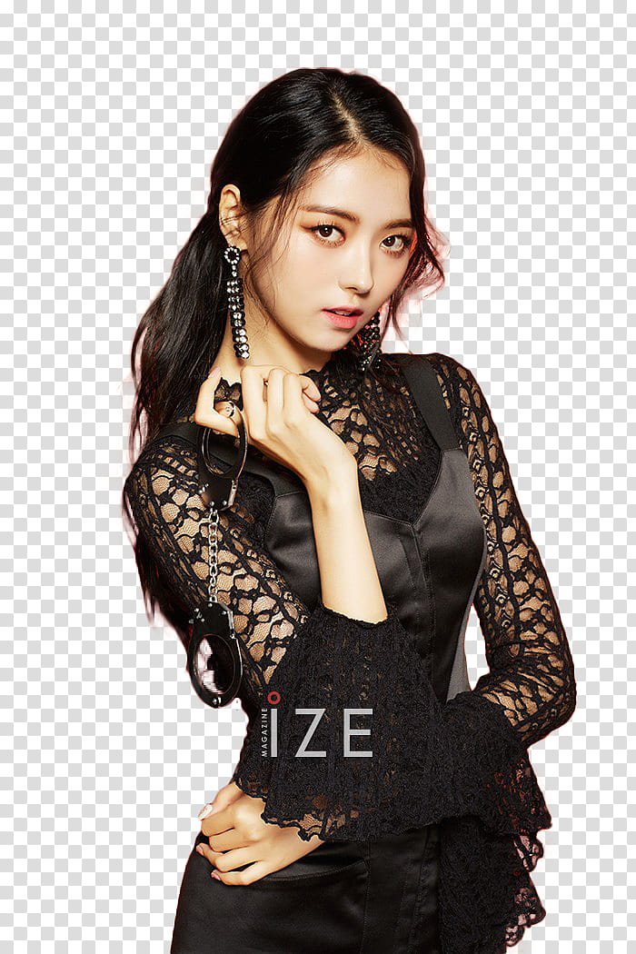 NAYOUNG PRISTIN, woman in black long-sleeved dress transparent background PNG clipart