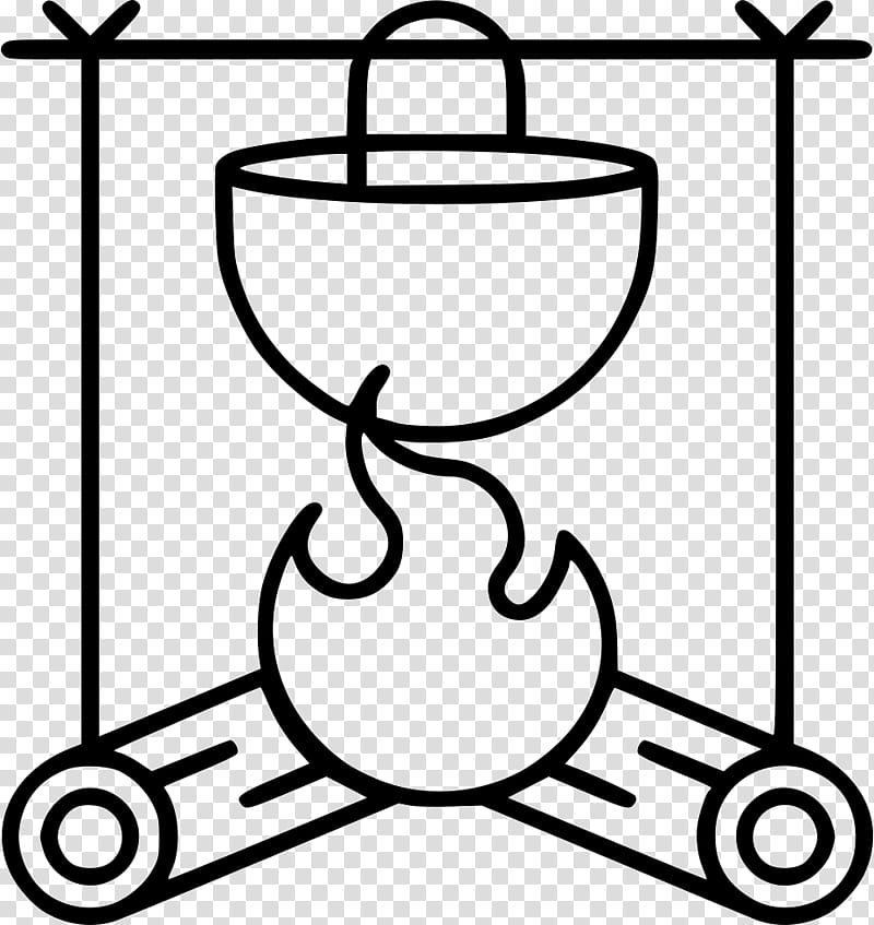 Campfire, Camping Food, Bonfire, Drawing, Line Art, Coloring Book, Blackandwhite, Drinkware transparent background PNG clipart