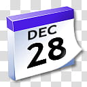 WinXP ICal, purple and white calendar displaying Dec  icon transparent background PNG clipart