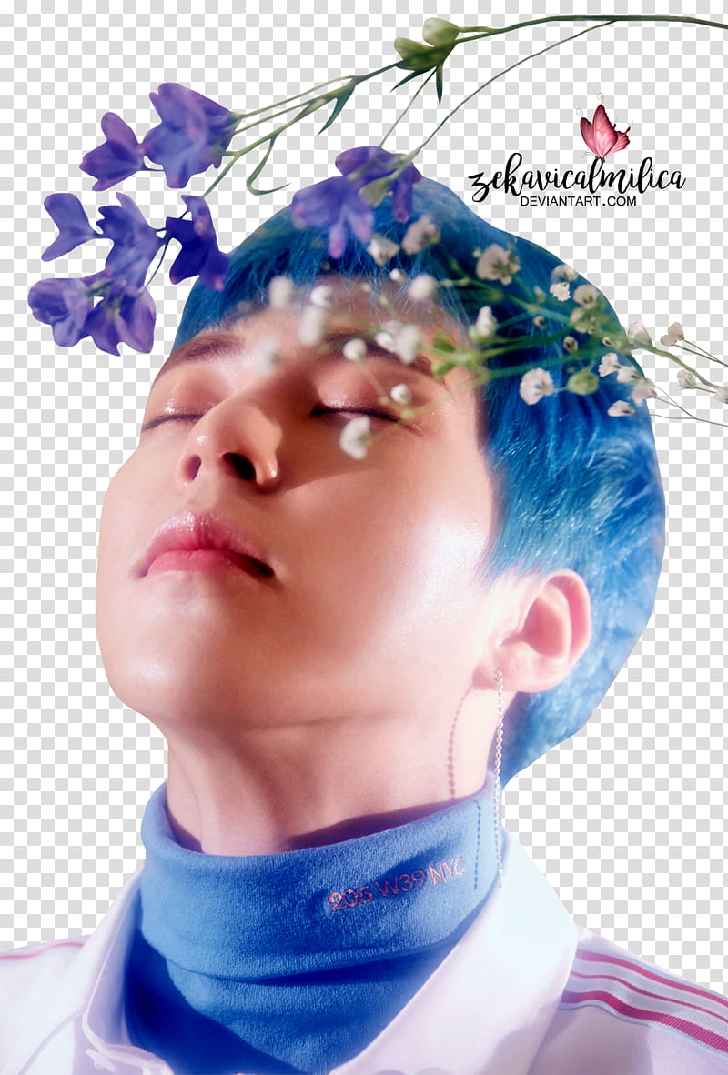 EXO CBX Xiumin Blooming Days, man closing his eyes transparent background PNG clipart
