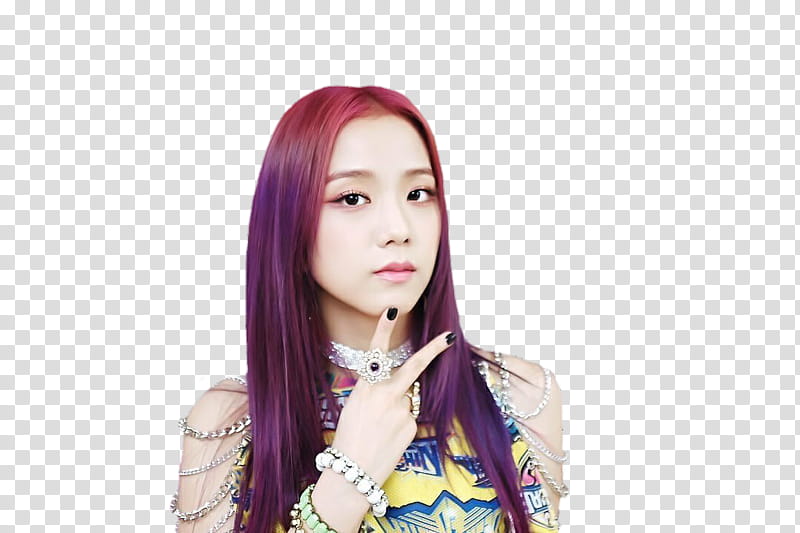 Jisoo , woman showing peace hand sign transparent background PNG clipart