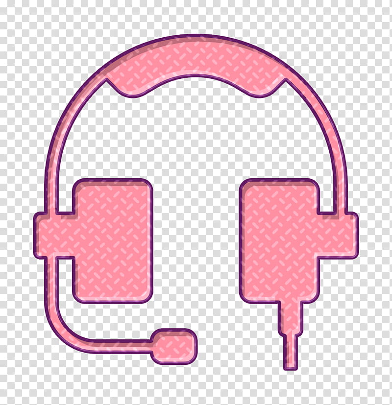 Workday icon Audio icon Headphone icon, Pink, Line transparent background PNG clipart