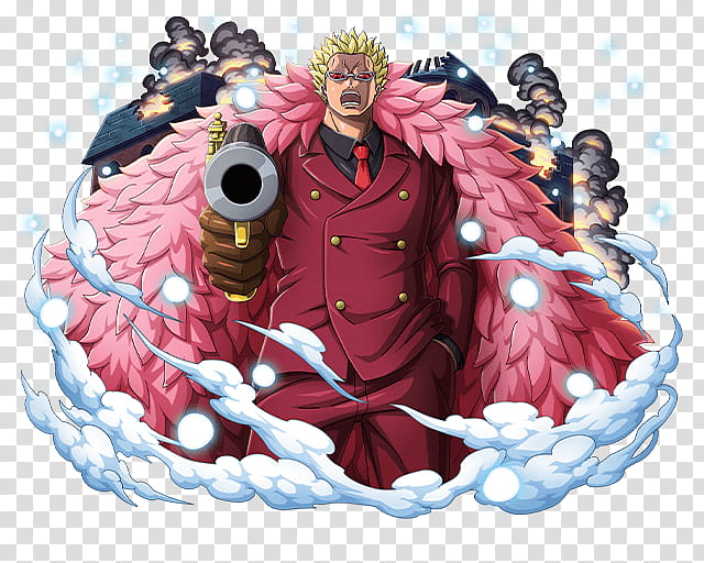 DONQUIXOTE DOFLAMINGO, yellow haired male anime character illustration transparent background PNG clipart