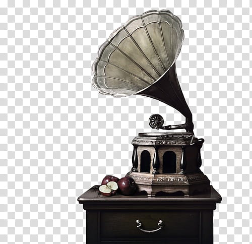 S, black and gray gramophone transparent background PNG clipart