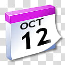 WinXP ICal, Oct.  calendar icon transparent background PNG clipart