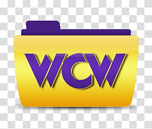 Colorflow Wrestling Folders, yellow and purple WCW folder icon transparent background PNG clipart thumbnail