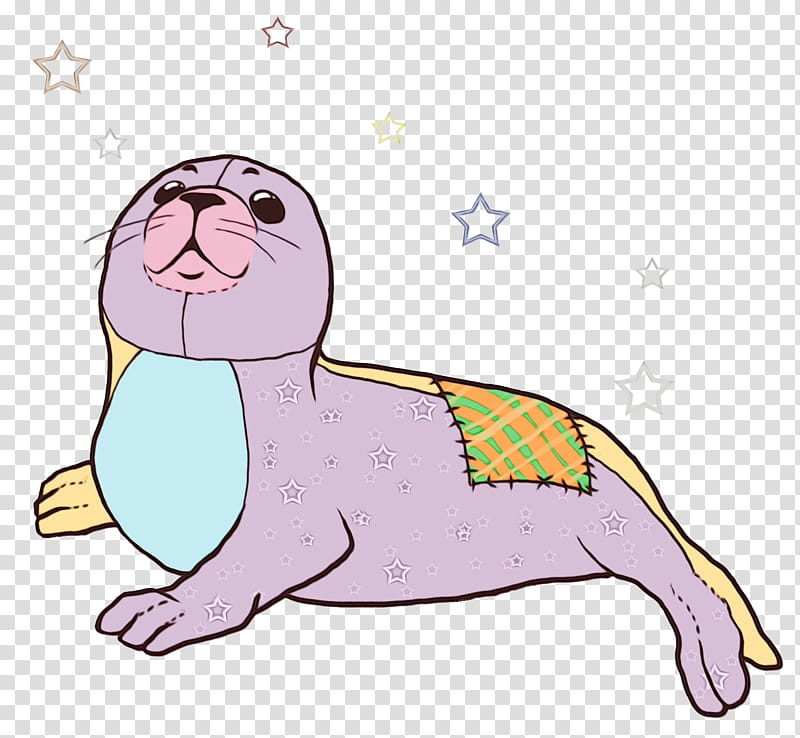 cartoon walrus seal marine mammal earless seal, Watercolor, Paint, Wet Ink, Cartoon, Nose, California Sea Lion transparent background PNG clipart